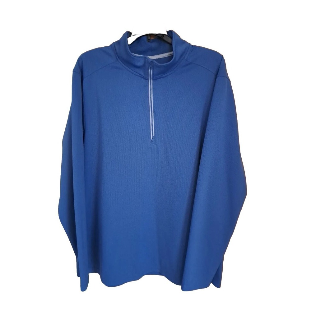 Sport Tek Men's Heather Blue Quarter Zip Shirt Long Sleeve Pullover Pre-owned‎